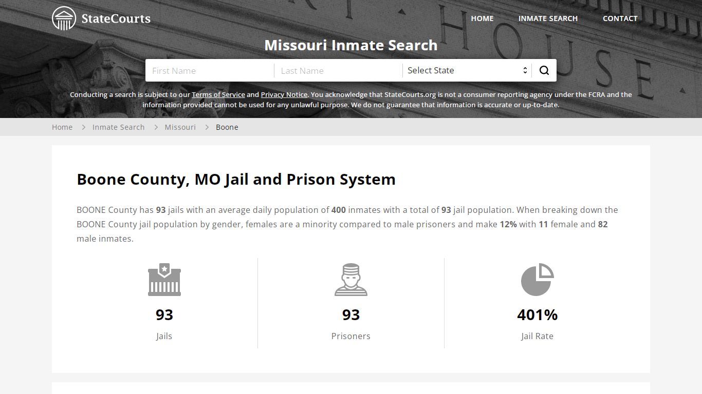 Boone County, MO Inmate Search - StateCourts